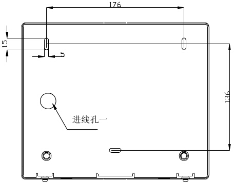 轉(zhuǎn)換開關(guān)采用壁掛式安裝，安裝孔位置和安裝孔距